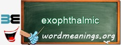 WordMeaning blackboard for exophthalmic